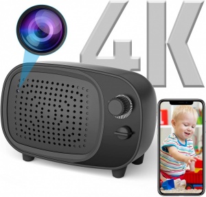 Speaker WIFI Spy Camera with 4K HD, Night Vision and Motion Detection